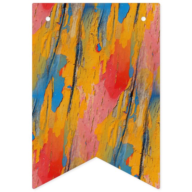 Bandeirinha Paint Splatter colorido (Primeira Bandeira)
