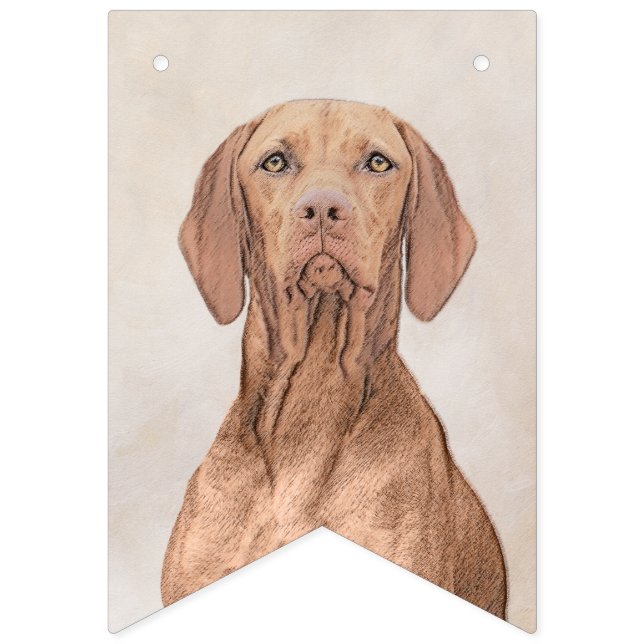 Bandeirinha Painting Vizsla - Arte de Cachorro Original (Primeira Bandeira)