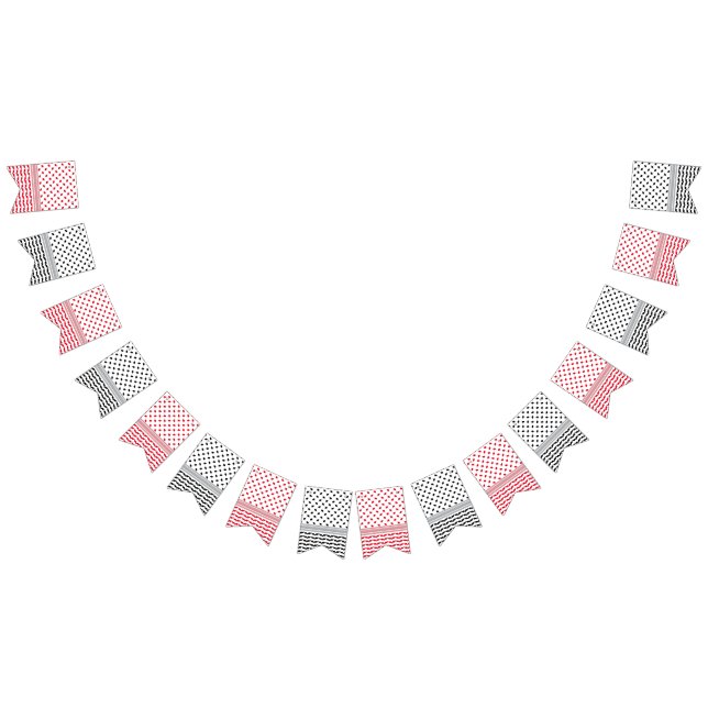 Bandeirinha Palestino Negro e Vermelho Keffiyeh (Todos)