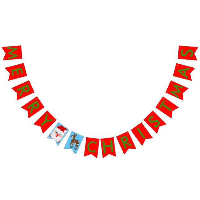 Bandeirinha Papais noeis de Natal Reindeer Banner de Bunting V (Todos)
