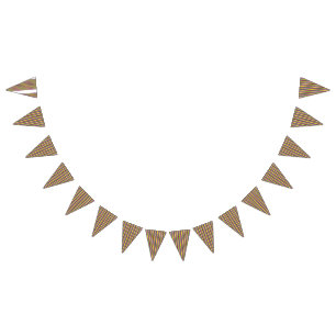 Bandeirinha Papel de embalagem vermelho e laranja com acabamen