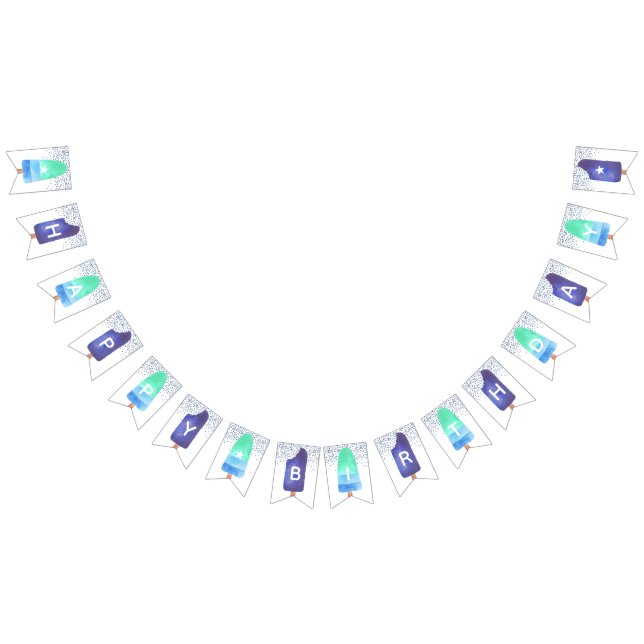 Bandeirinha Parabéns Azul e Verde (Todos)