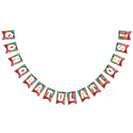 BANDEIRINHA PARABÉNS CONGRATS COLORIDO ARCO-ÍRIS