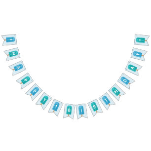 Bandeirinha Parabéns de Verão Azul e Turquesa