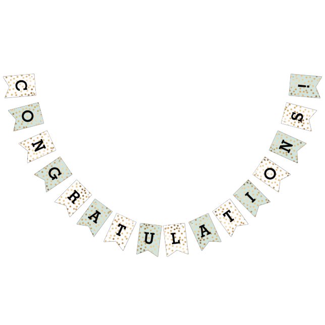 Bandeirinha Parabéns Dourados de Pontos Brilhantes Brancos da  (Todos)