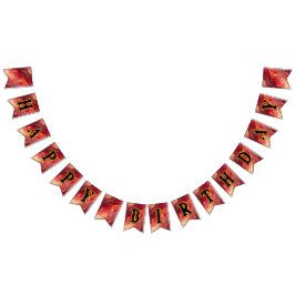 Bandeirinha Parabéns Dourados e vermelhos