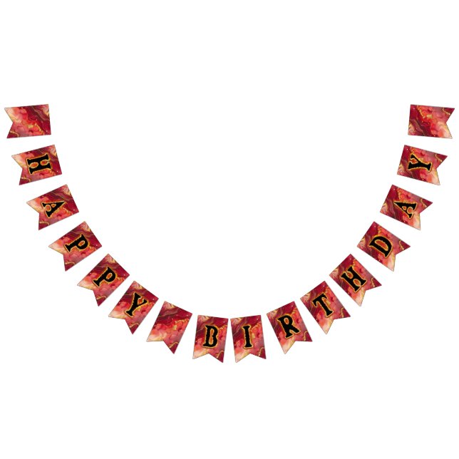 Bandeirinha Parabéns Dourados e vermelhos (Todos)