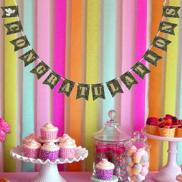 Bandeirinha Parabéns Festa Camuflagem Soldado Joe