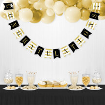 Parabéns Festa de Formatura Dourado Preto Moderno