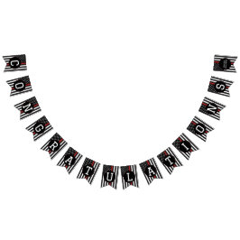 Bandeirinha Parabéns Finos da Linha Vermelha do Bombeiro Perso