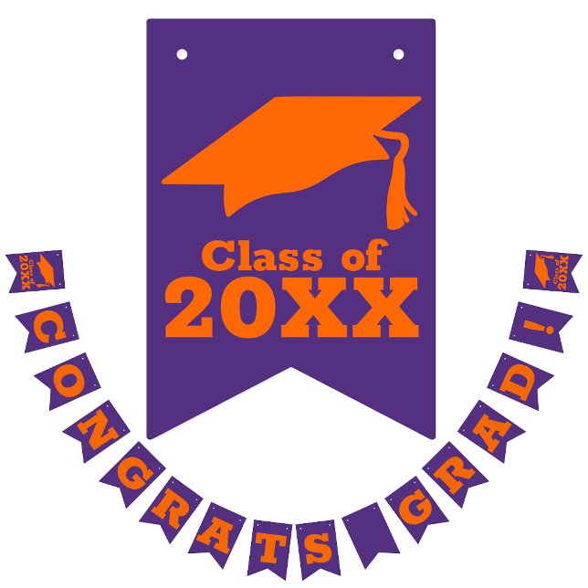Bandeirinha Parabéns Formando Laranja em Roxo (Criador carregado)