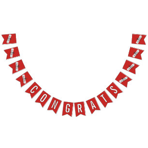 Bandeirinha PARABÉNS Graduação 2025 Diploma Branco