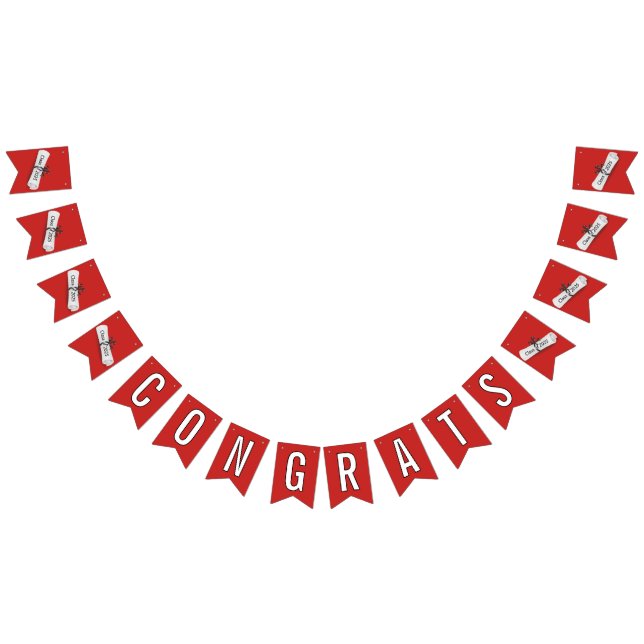 Bandeirinha PARABÉNS Graduação 2025 Diploma Branco (Todos)