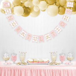 Bandeirinha Parabéns Graduado Festa Rosa Dourado