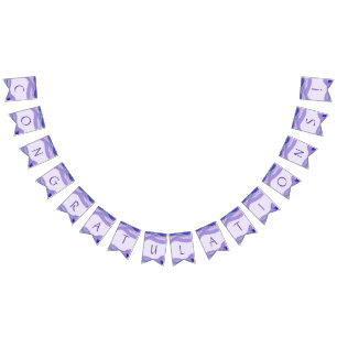 Bandeirinha Parabéns Padrão Geométrico de Lavanda Roxo