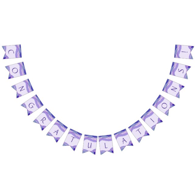 Bandeirinha Parabéns pelo Padrão Geométrico Lavanda Roxo (Todos)