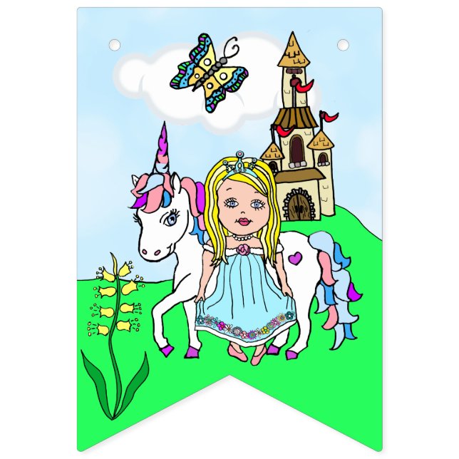 Bandeirinha Parabéns Pink Princess Banner (Décima sexta bandeira)