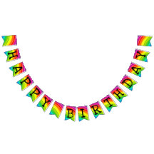Parabéns Rainbow Unicorn Multicolor Banner