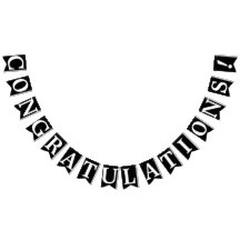 PARABÉNS, Texto Branco Em Preto