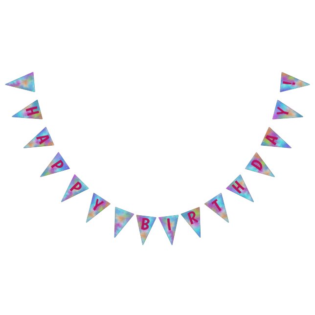 Bandeirinha Parabéns Watercolor Holi Abstration (Todos)