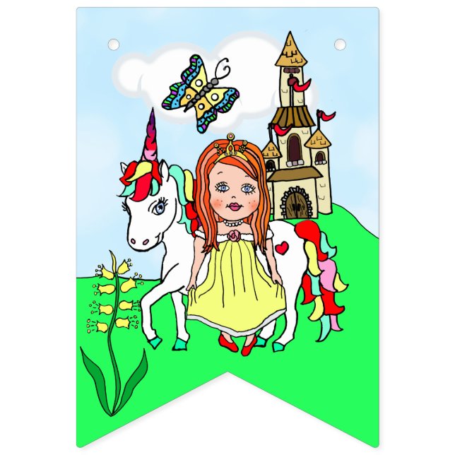 Bandeirinha Parabéns Yellow Princess Banner (Décima sexta bandeira)