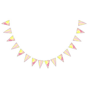 Bandeirinha Partido, amarelo e rosa cor-de-rosa da limonada