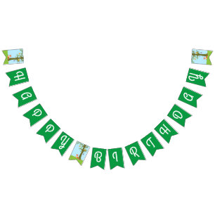 Bandeirinha Partido de primeiro aniversario bonito da floresta