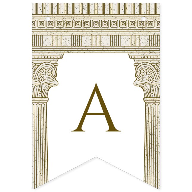 Bandeirinha Partido Romano Toga com colunas elegantes do templ (Terceira bandeira)