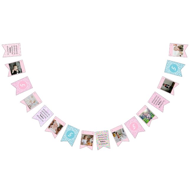 Bandeirinha Pastel Feliz Aniversário para Você Qualquer Idade  (Todos)