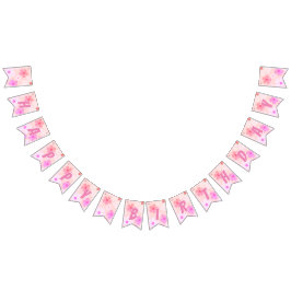 Bandeirinha Peachy Happy Birthday Bubble Goma Pink Peach Flor