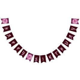 Bandeirinha Pégasus Rosa "Feliz Aniversário"