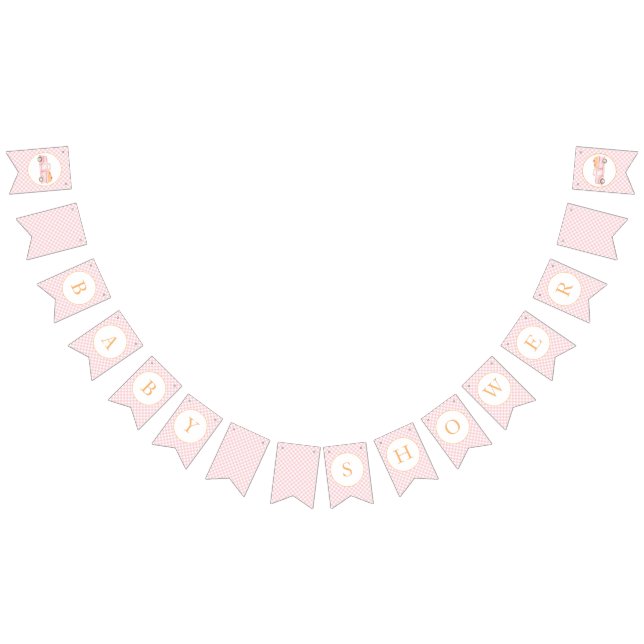 Bandeirinha Pequena abóbora caminhão rosa claro Baby Shower (Todos)
