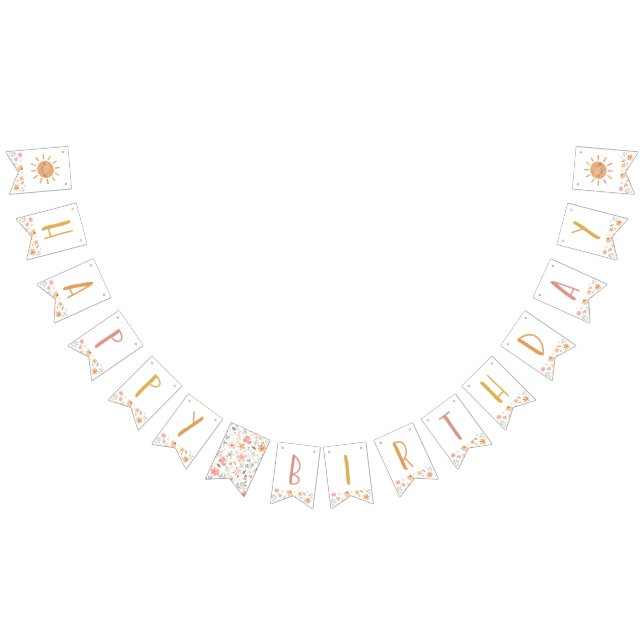 Bandeirinha Pequena faixa de aniversário feliz e sunshine (Todos)