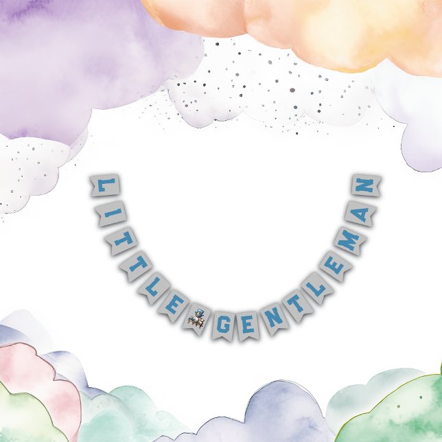 Bandeirinha Pequeno Chá de fraldas Cavalheiro | (Criador carregado)