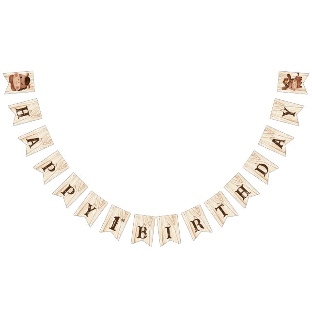 Bandeirinha Pequeno cowboy 1rua festa de aniversário de rodeio (Todos)