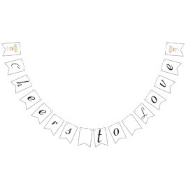 Bandeirinha Pérolas e Prosecco amor no chá de noiva