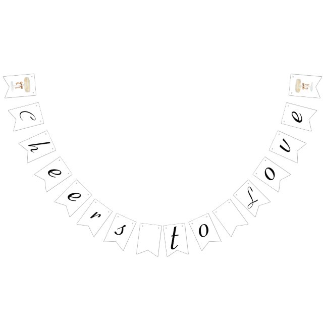 Bandeirinha Pérolas e Prosecco amor no chá de noiva (Todos)