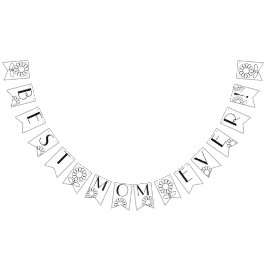 Bandeirinha Personalizado Melhor Mãe de Sempre! Estandarte de 