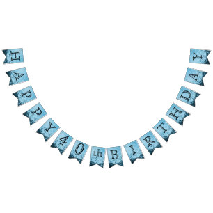 Bandeirinha Personalizar Aniversário - Azul Decorativo