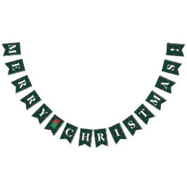 Bandeirinha Personalizável Holly, Berries Feliz Natal!