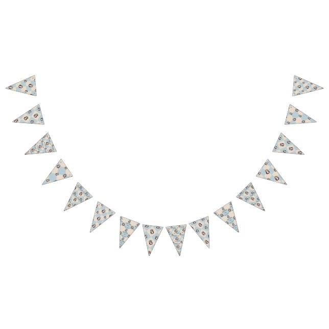 Bandeirinha Pinguins bonitos para a garota feliz aniversário b (Todos)