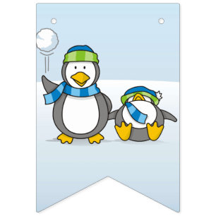 Bandeirinha Pinguins de neve
