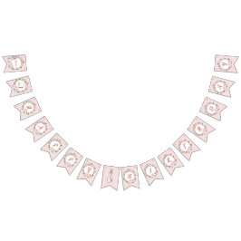 Bandeirinha Pink clássico Peter o Rabbit Floral Birthday