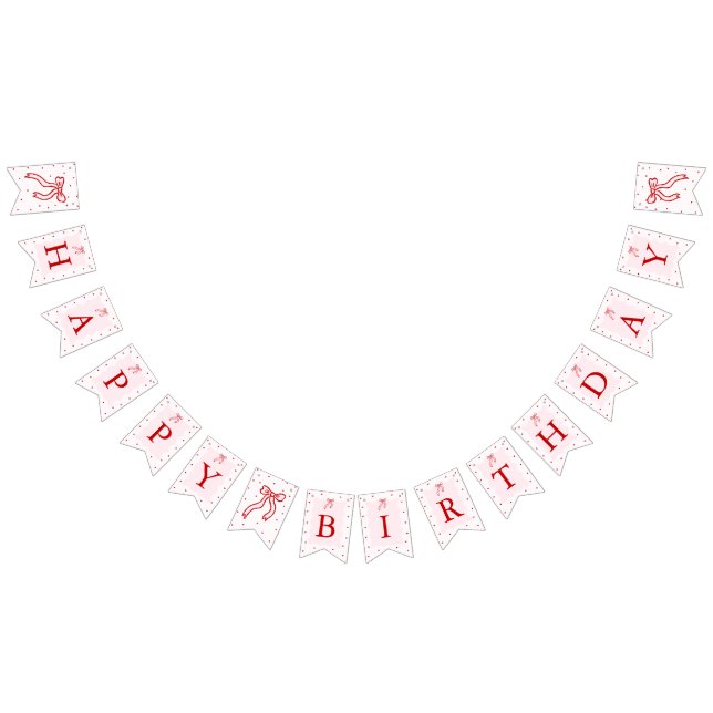 Bandeirinha Pink Red Heart Little Sweetheart Happy Birthday (Todos)