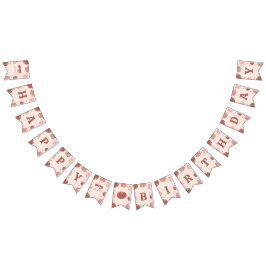 Bandeirinha Pink Retro Pumpkin Birthday Bunting Banner