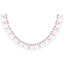 Bandeirinha Pink Safari Animal Birday