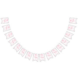 Bandeirinha Pink Whale Oneder The Sea 1st Birthday