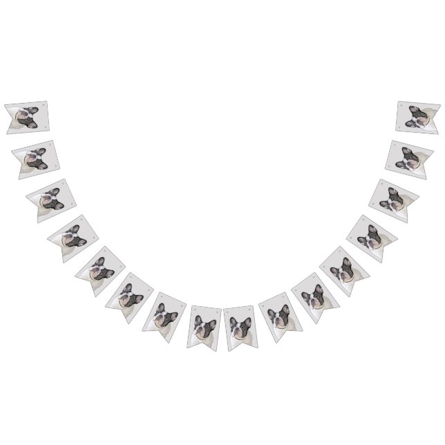 Bandeirinha Pintura de Bulldog Francês (Brindle Pied) - Arte C (Todos)