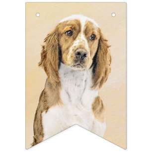 Bandeirinha Pintura de Welsh Springer Spaniel - Arte Original 