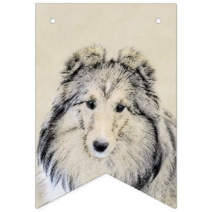 Bandeirinha Pintura do Sheepdog de Shetland - arte original